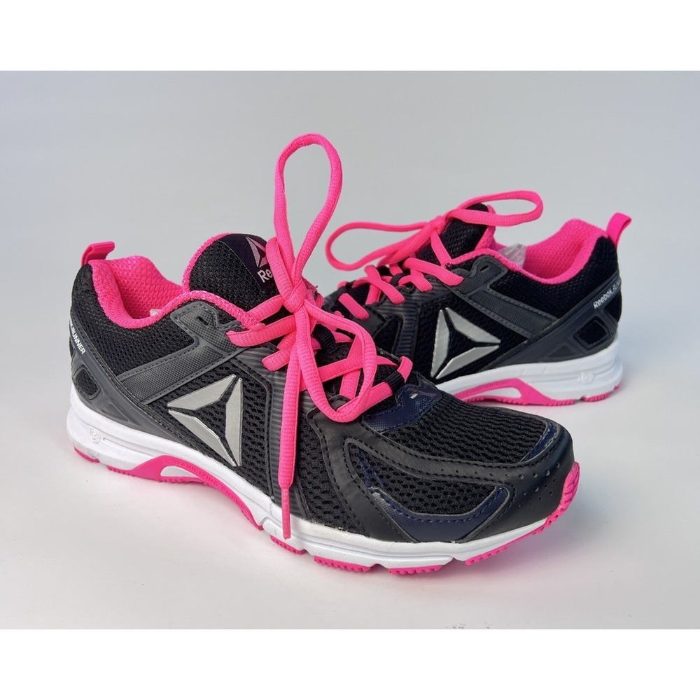 Reebok Womens Runner MT Sneakers 7 Wide Black Pink Silver BD5285 Excellent